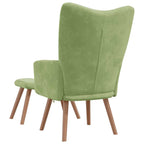 Relaxsessel mit Hocker Hellgrün Samt