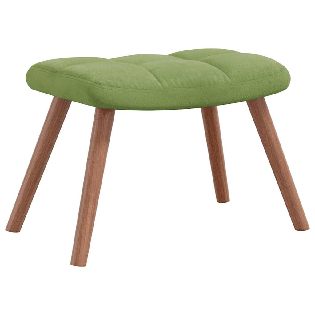 Relaxsessel mit Hocker Hellgrün Samt