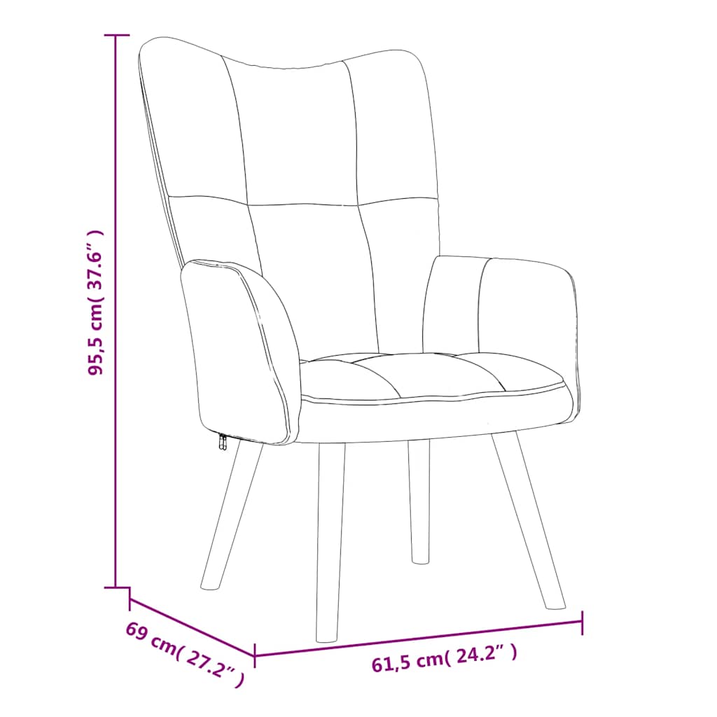 Relaxsessel mit Hocker Hellgrün Samt