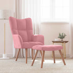 Relaxsessel mit Hocker Rosa Samt