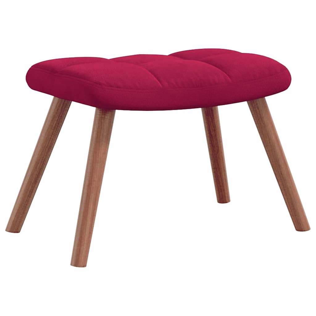 Relaxsessel mit Hocker Weinrot Samt