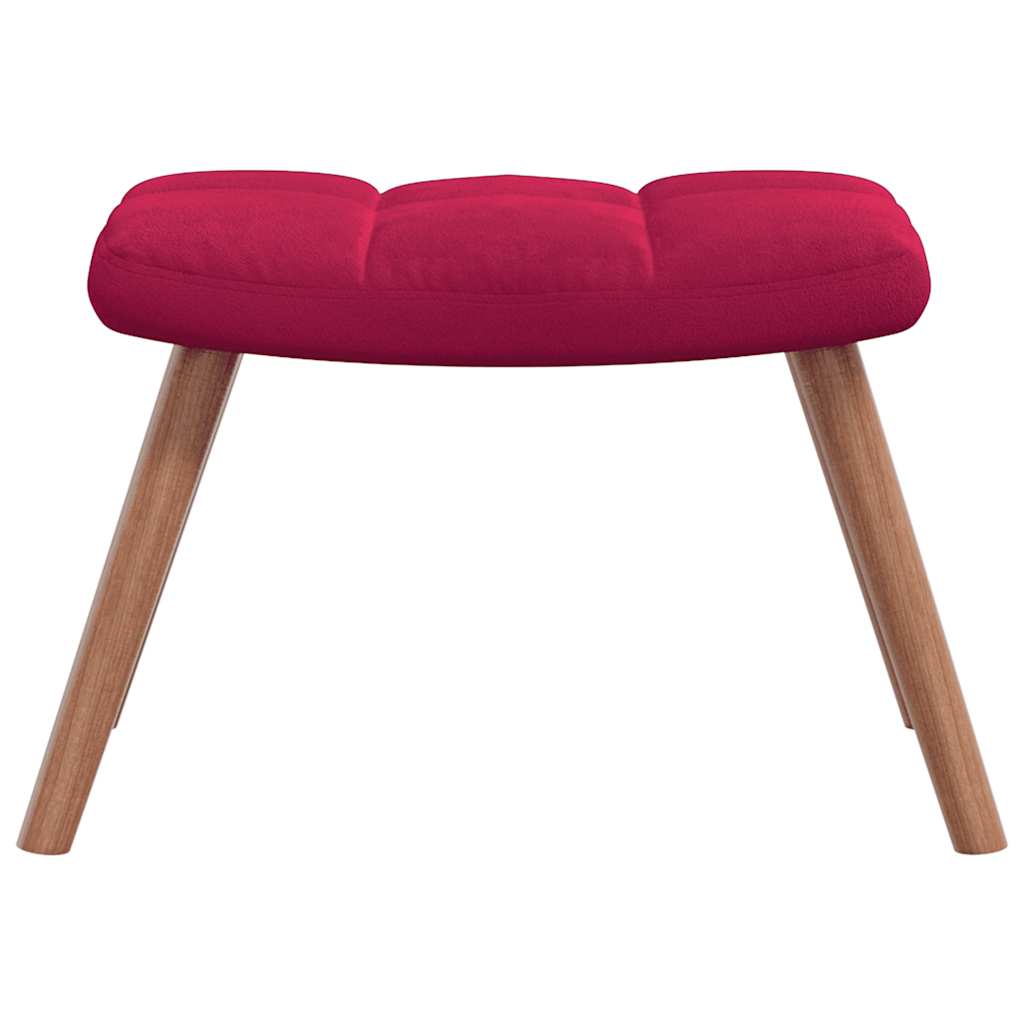 Relaxsessel mit Hocker Weinrot Samt