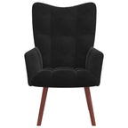 Relaxsessel mit Hocker Schwarz Samt