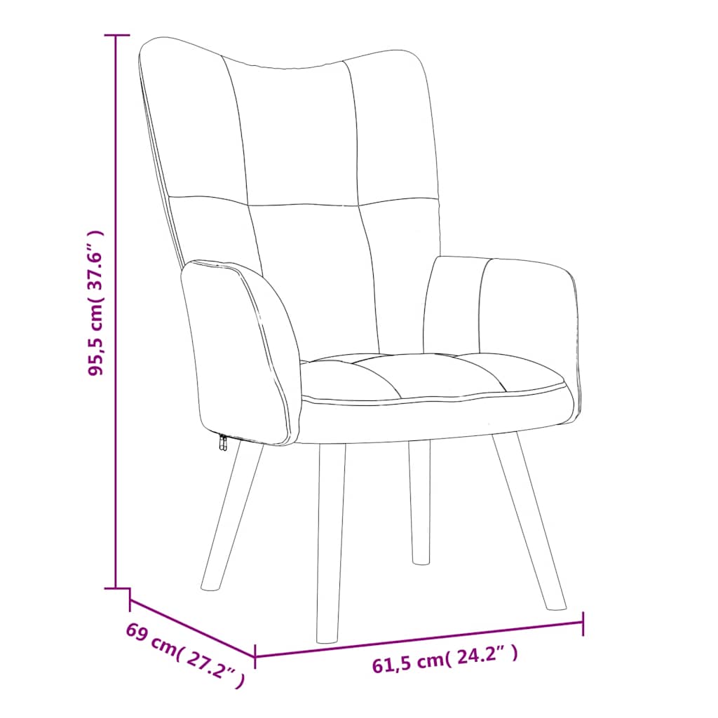 Relaxsessel mit Hocker Braun Samt