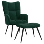 Relaxsessel mit Hocker Dunkelgrün Samt