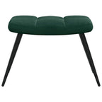Relaxsessel mit Hocker Dunkelgrün Samt