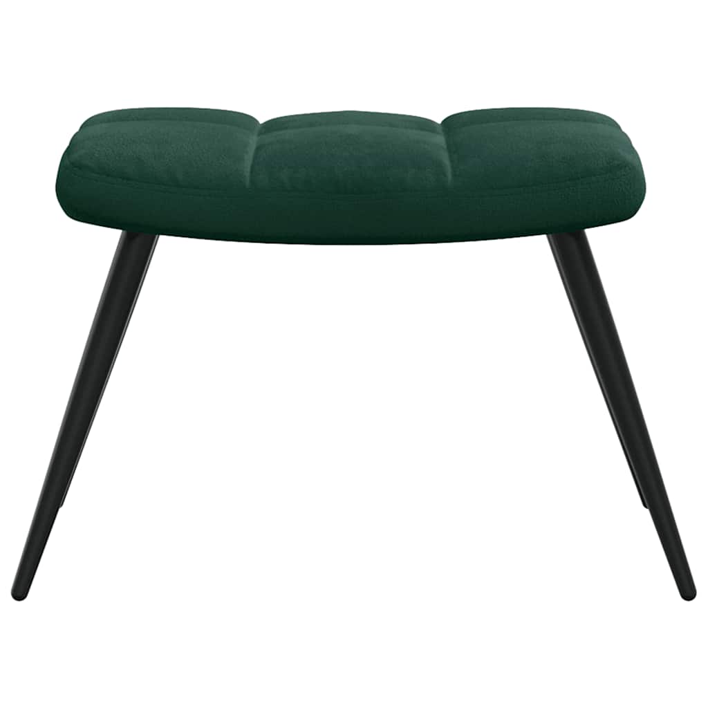 Relaxsessel mit Hocker Dunkelgrün Samt