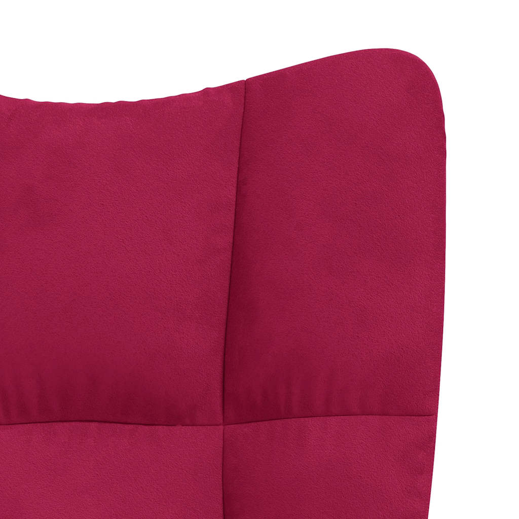 Relaxsessel mit Hocker Weinrot Samt