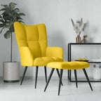 Relaxsessel mit Hocker Senfgelber Samt