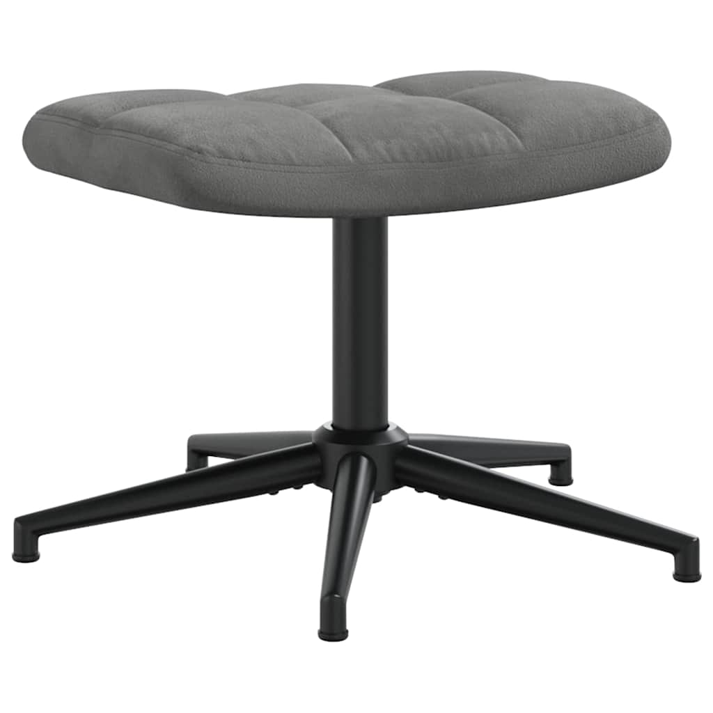 Relaxsessel mit Hocker Dunkelgrau Samt