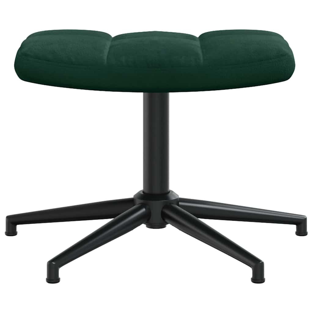 Relaxsessel mit Hocker Dunkelgrün Samt