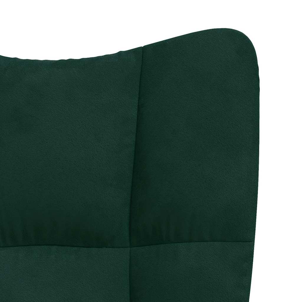 Relaxsessel mit Hocker Dunkelgrün Samt