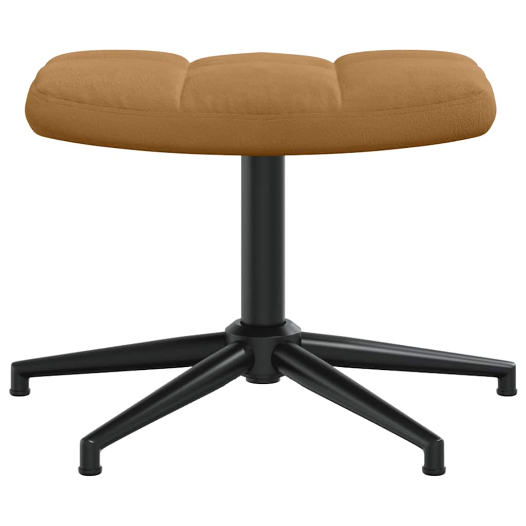 Relaxsessel mit Hocker Braun Samt