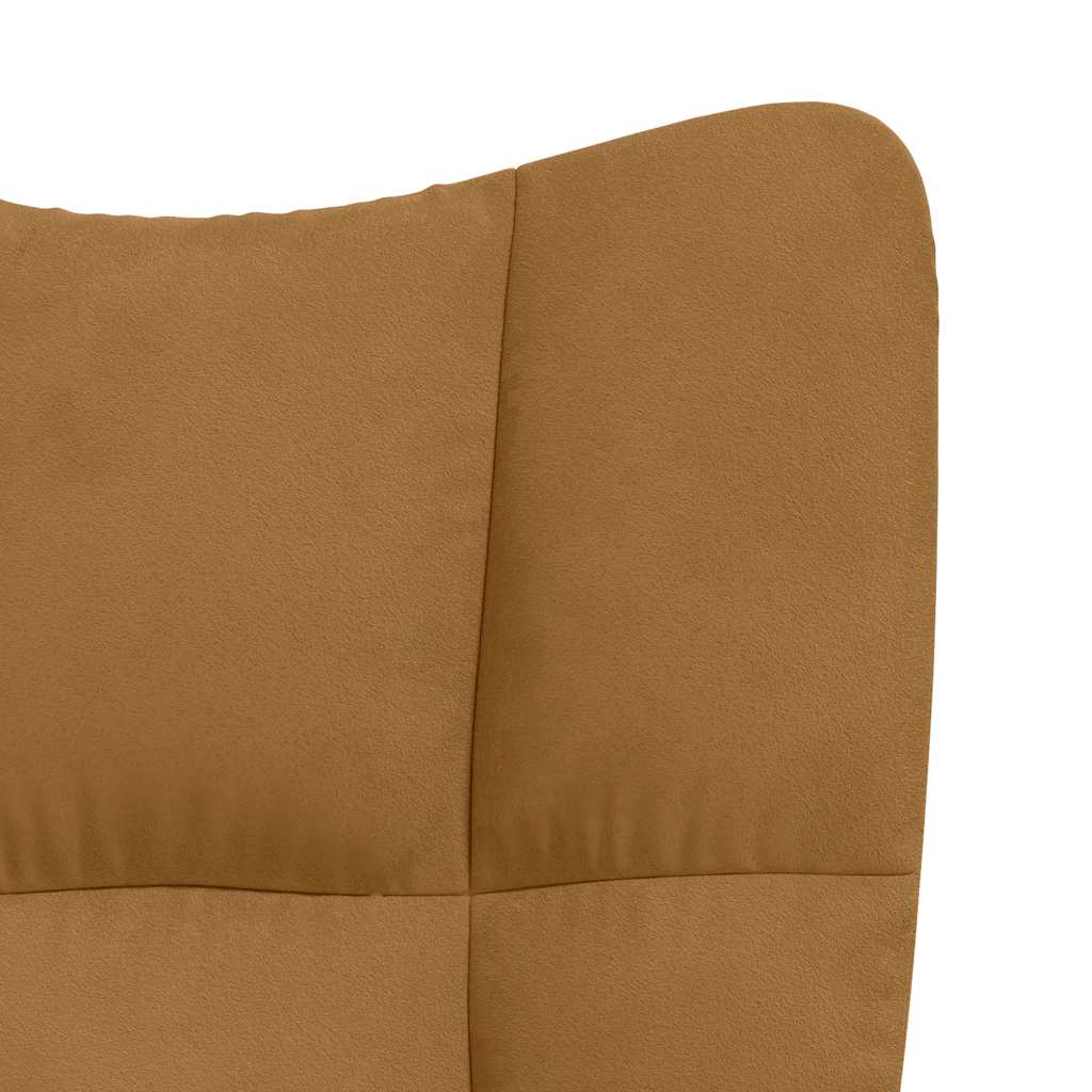Relaxsessel mit Hocker Braun Samt