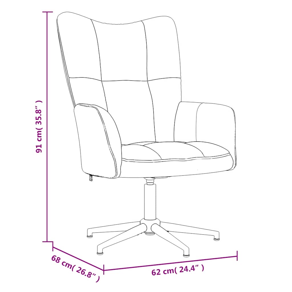 Relaxsessel mit Hocker Cremeweiß Samt