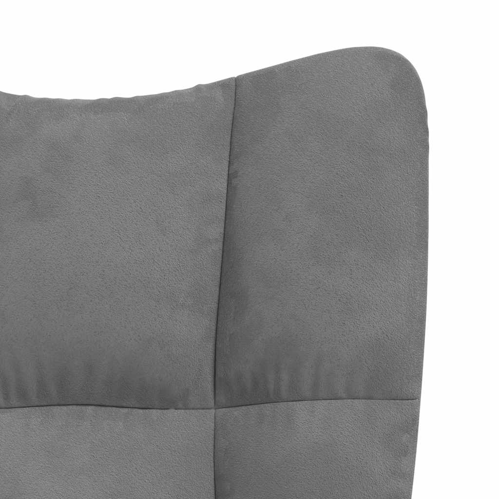 Relaxsessel mit Hocker Dunkelgrau Samt
