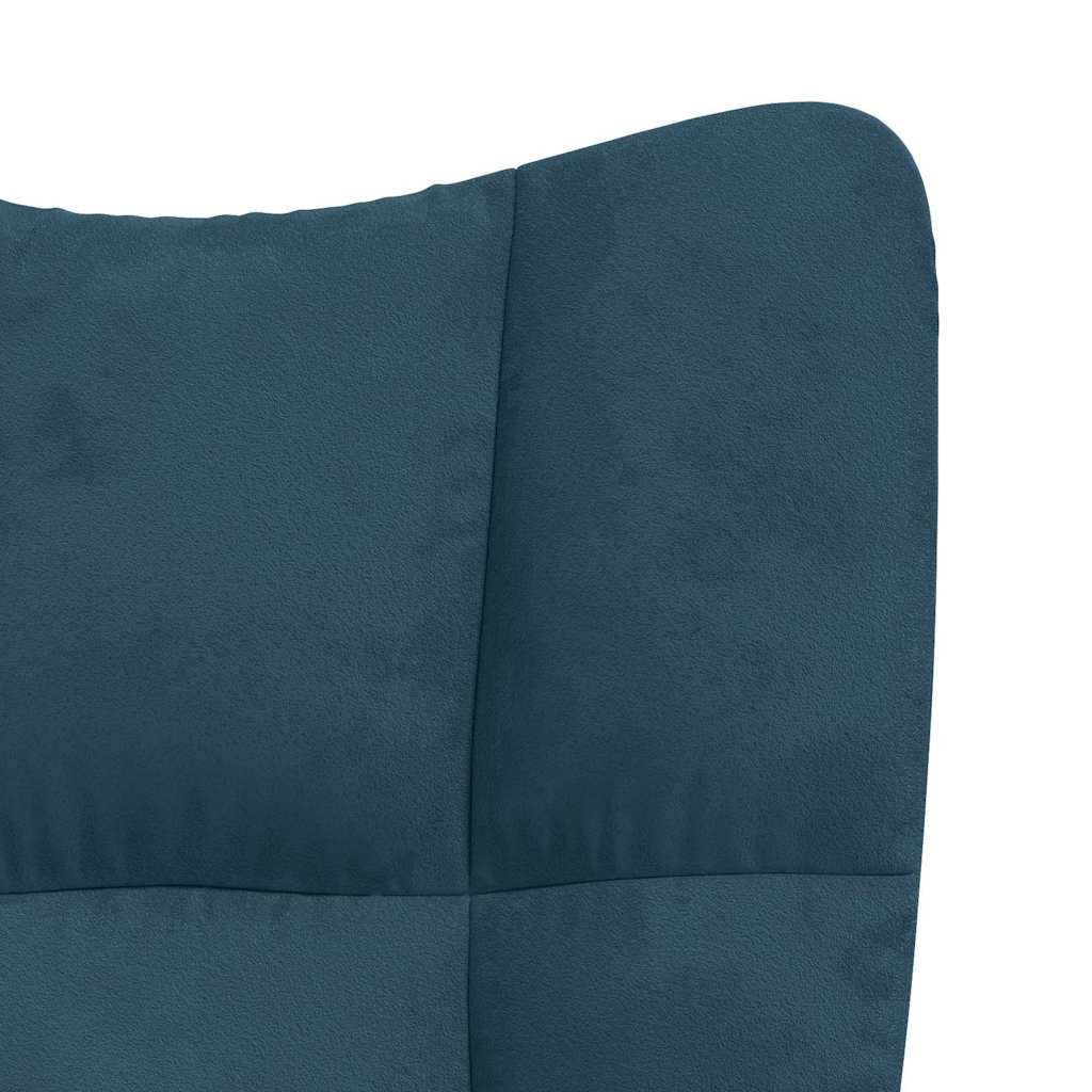 Schaukelstuhl mit Hocker Blauer Samt