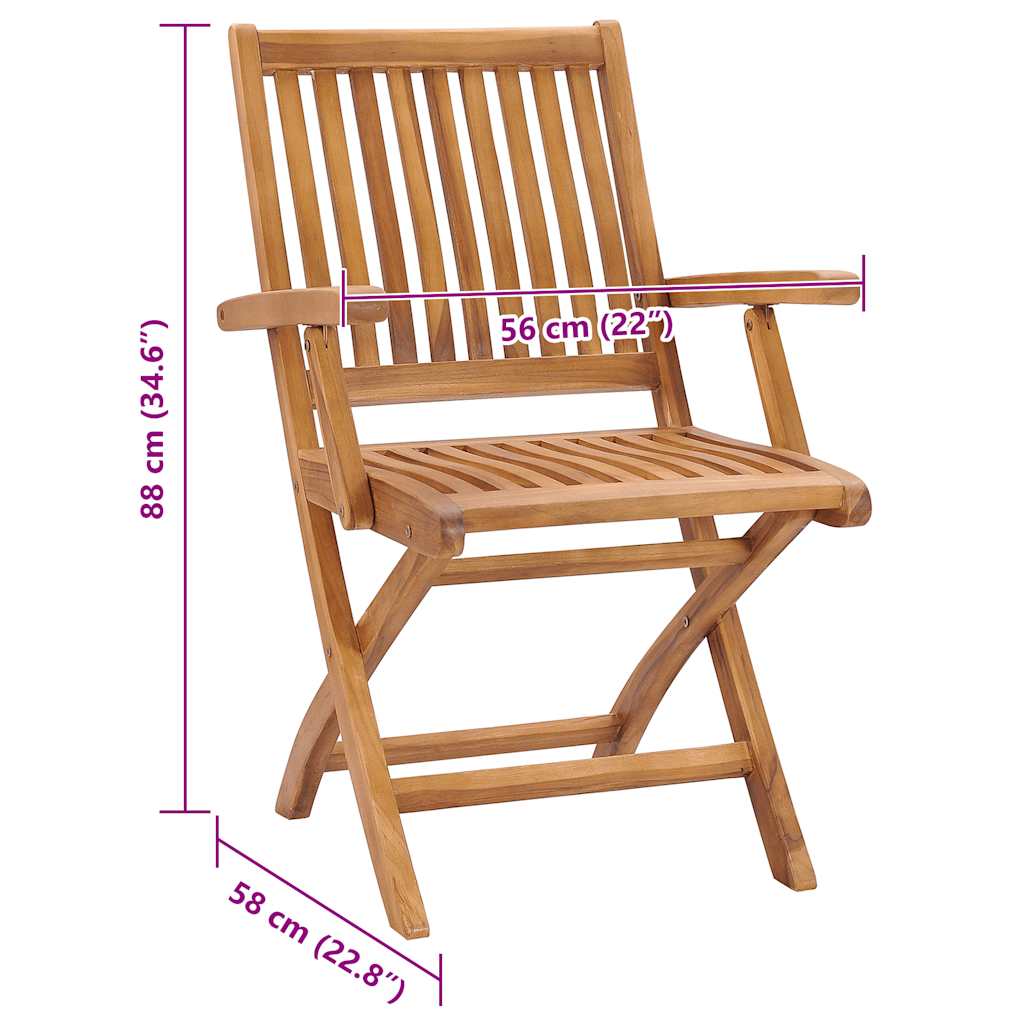 Klappbare Gartenstühle mit Kissen 6 Stk. Massivholz Teak