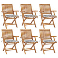 Klappbare Gartenstühle mit Kissen 6 Stk. Massivholz Teak