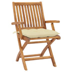 Klappbare Gartenstühle mit Kissen 6 Stk. Massivholz Teak