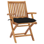 Klappbare Gartenstühle mit Kissen 6 Stk. Massivholz Teak
