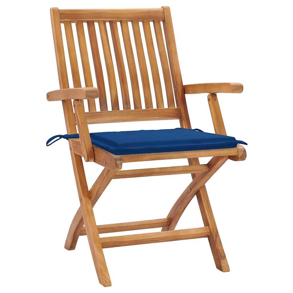 Klappbare Gartenstühle mit Kissen 8 Stk. Massivholz Teak