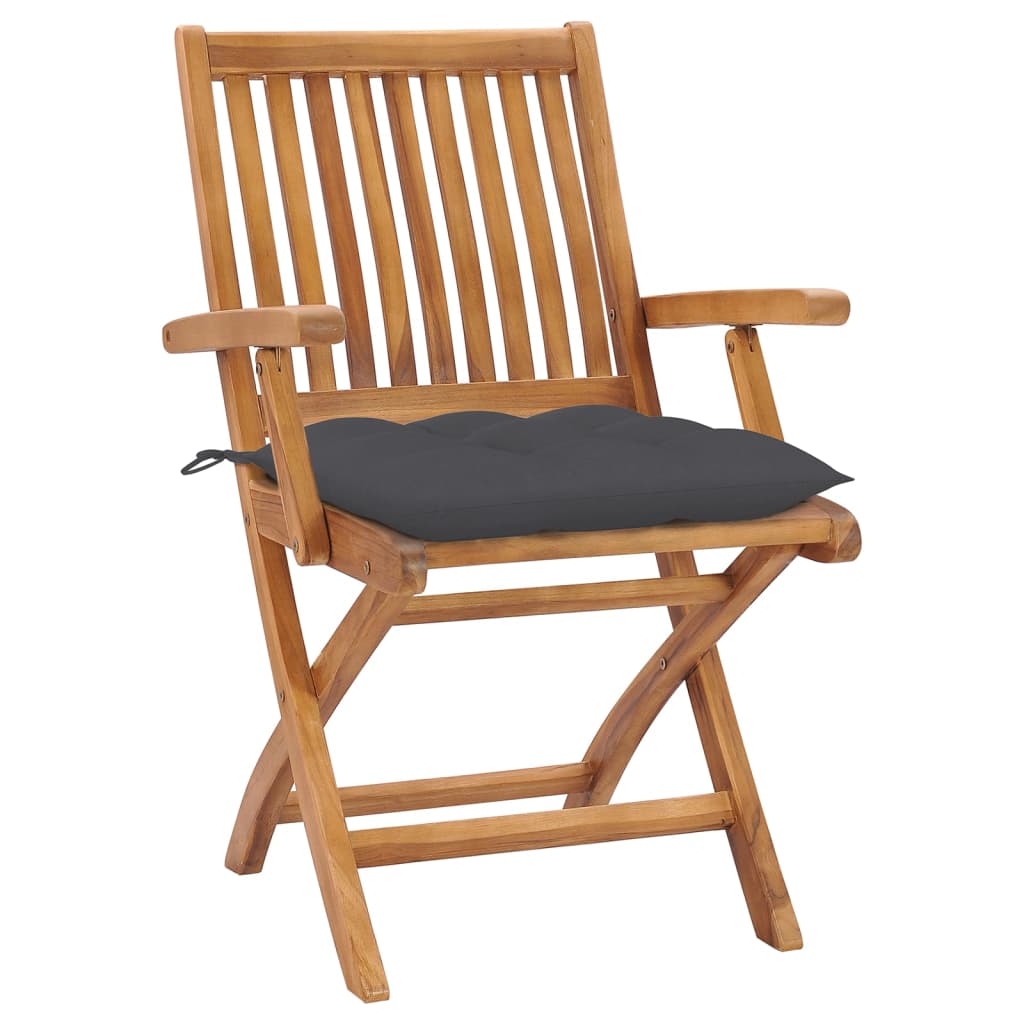Klappbare Gartenstühle mit Kissen 8 Stk. Massivholz Teak