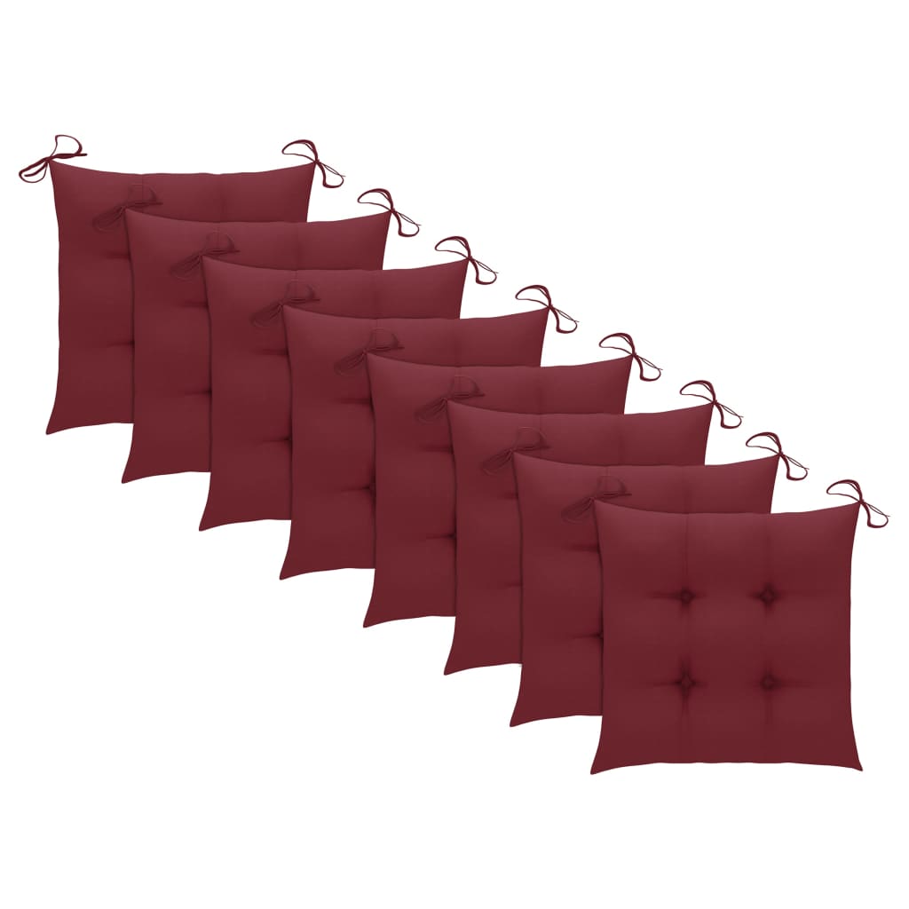 Klappbare Gartenstühle mit Kissen 8 Stk. Massivholz Teak