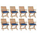 Klappbare Gartenstühle mit Kissen 8 Stk. Massivholz Teak