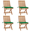 Klappbare Gartenstühle mit Kissen 4 Stk. Massivholz Teak