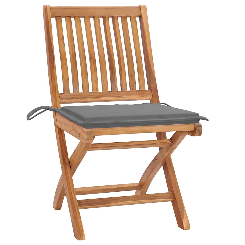 Klappbare Gartenstühle mit Kissen 6 Stk. Massivholz Teak