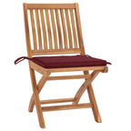 Klappbare Gartenstühle mit Kissen 6 Stk. Massivholz Teak