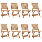 Klappbare Gartenstühle mit Kissen 8 Stk. Massivholz Teak