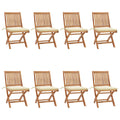 Klappbare Gartenstühle mit Kissen 8 Stk. Massivholz Teak