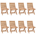 Klappbare Gartenstühle mit Kissen 8 Stk. Massivholz Teak