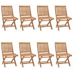 Klappbare Gartenstühle mit Kissen 8 Stk. Massivholz Teak