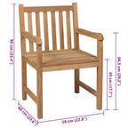 Gartenstühle 4 Stk. mit Anthrazit Kissen Massivholz Teak