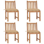 Gartenstühle 4 Stk. mit Kissen Massivholz Teak