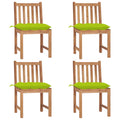 Gartenstühle 4 Stk. mit Kissen Massivholz Teak
