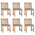 Gartenstühle 6 Stk. mit Kissen Massivholz Teak
