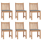 Gartenstühle 6 Stk. mit Kissen Massivholz Teak