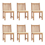Gartenstühle 6 Stk. mit Kissen Massivholz Teak