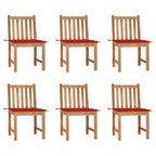 Gartenstühle 6 Stk. mit Kissen Massivholz Teak