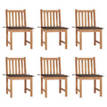Gartenstühle 6 Stk. mit Kissen Massivholz Teak