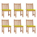 Gartenstühle 6 Stk. mit Kissen Massivholz Teak