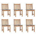 Gartenstühle 6 Stk. mit Kissen Massivholz Teak