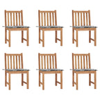 Gartenstühle 6 Stk. mit Kissen Massivholz Teak