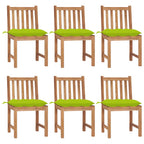 Gartenstühle 6 Stk. mit Kissen Massivholz Teak