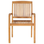 Stapelbare Gartenstühle 4 Stk. Massivholz Teak