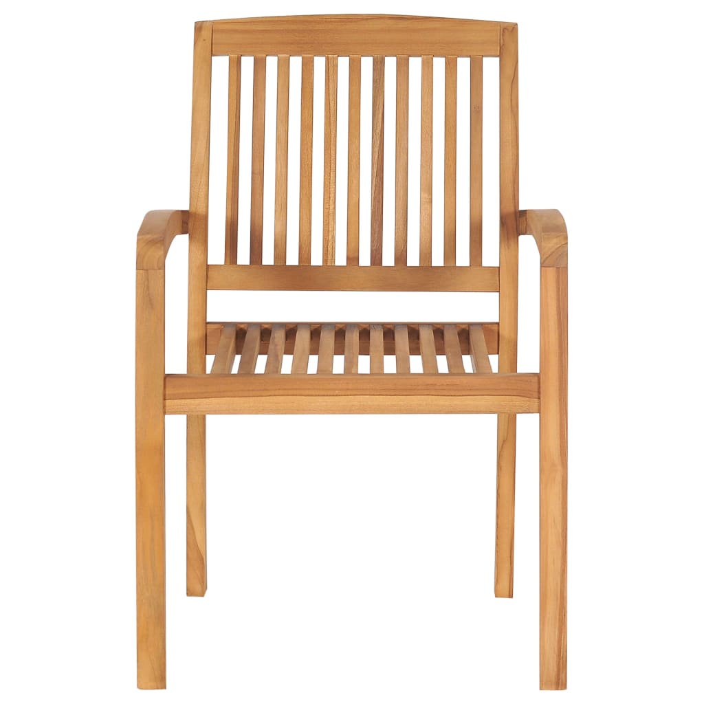 Stapelbare Gartenstühle 6 Stk. Massivholz Teak